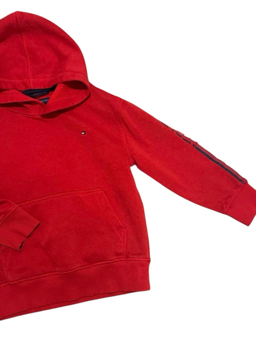 😎Tommy Hilfiger Red Kids Youth Boys Hoodie Fall Sweatshirt | 5T